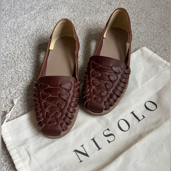 Nisolo Shoes - Nisolo leather huarache brandy sandals size 9
